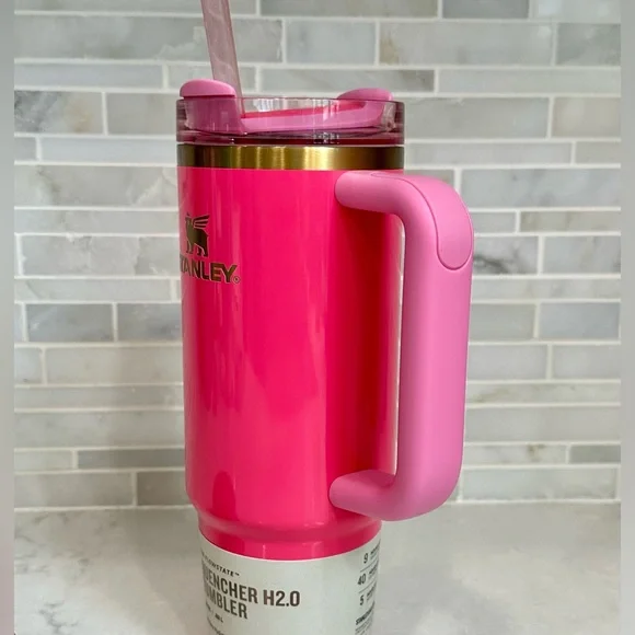 NEW Stanley Pink Parade 30oz Quencher 2.0 Tumbler woth Pink & Gold Boot